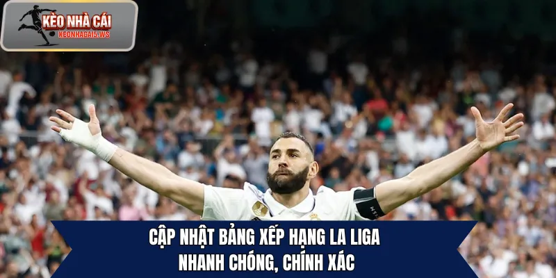 Cập nhật bảng xếp hạng La Liga nhanh chóng, chính xác
